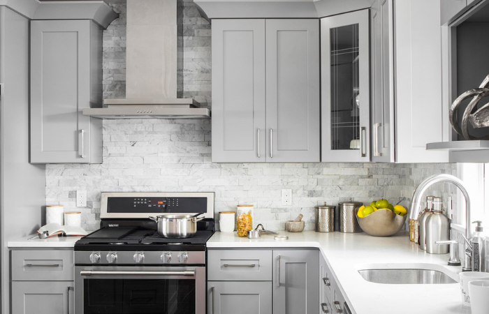 Castle Grey Contemporary Kitchen Cabinets